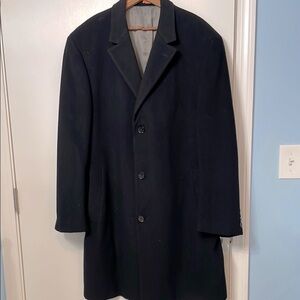 Calvin Klein Black Trench Coat with Notched Lapels